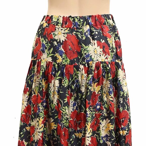 The Great Floral Printed Maxi Skirt Pleated Pull-On Flowy Swingy S NEW 282454 - Picture 4 of 4
